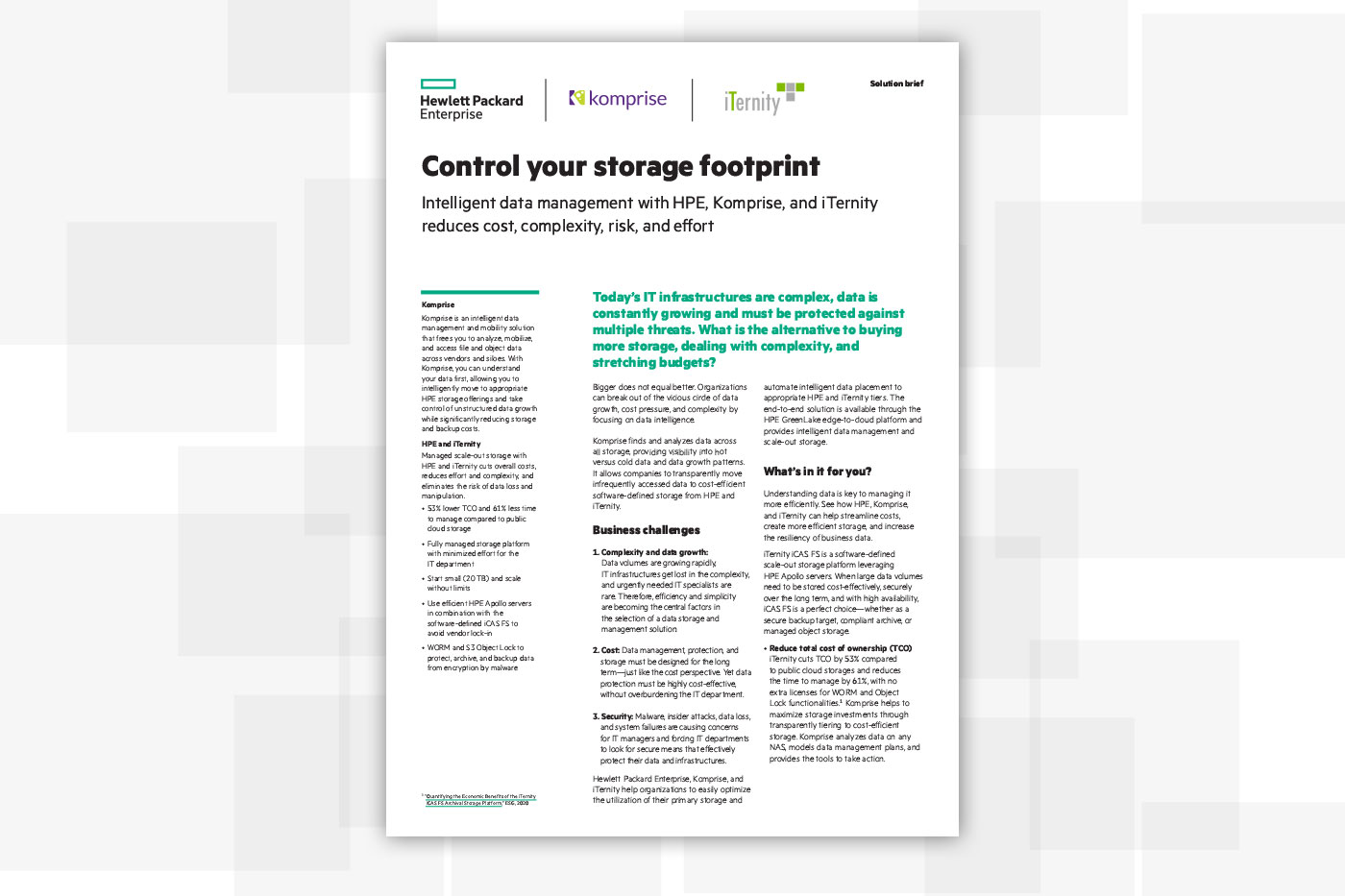 iTernity HPE Komprise Solution Brief