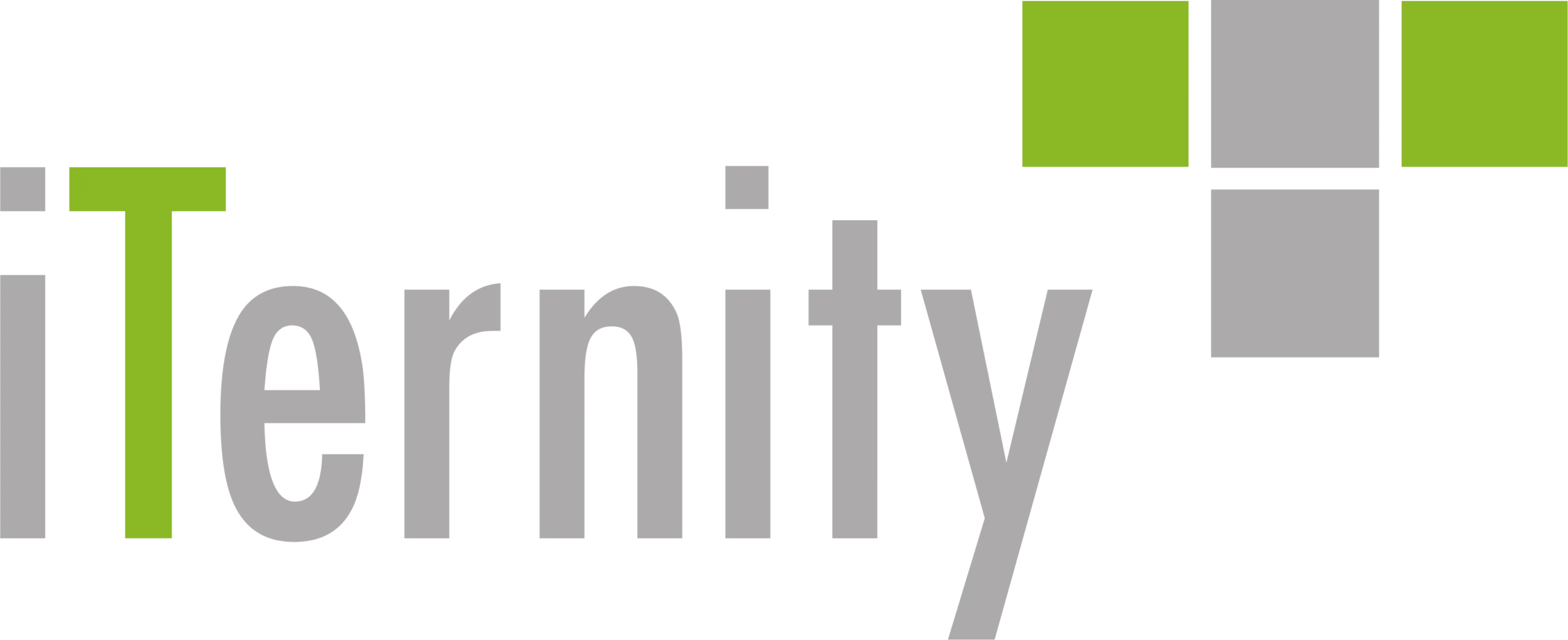 iTernity logo with green-grey square image mark