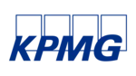 KPMG logo in blue italics with four rectangles