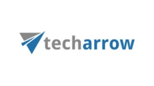 techarrow logo with blue-grey paper airplane as an emblem