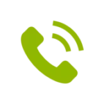 Green symbol of a telephone handset for phone support