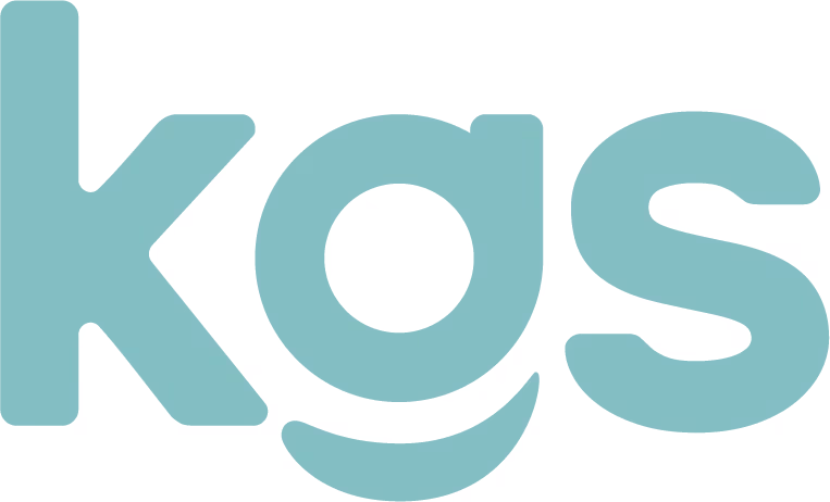 Logo von kgs, türkiser Schriftzug in Kleinbuchstaben