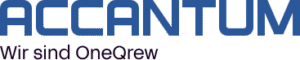Accantum logo with the addition Wir sind OneQrew