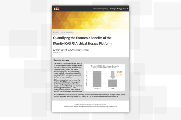 Whitepaper zum Vergleich der Gesamtkosten von Public Cloud und On-Premises Storage für langfristige Datenspeicherung.