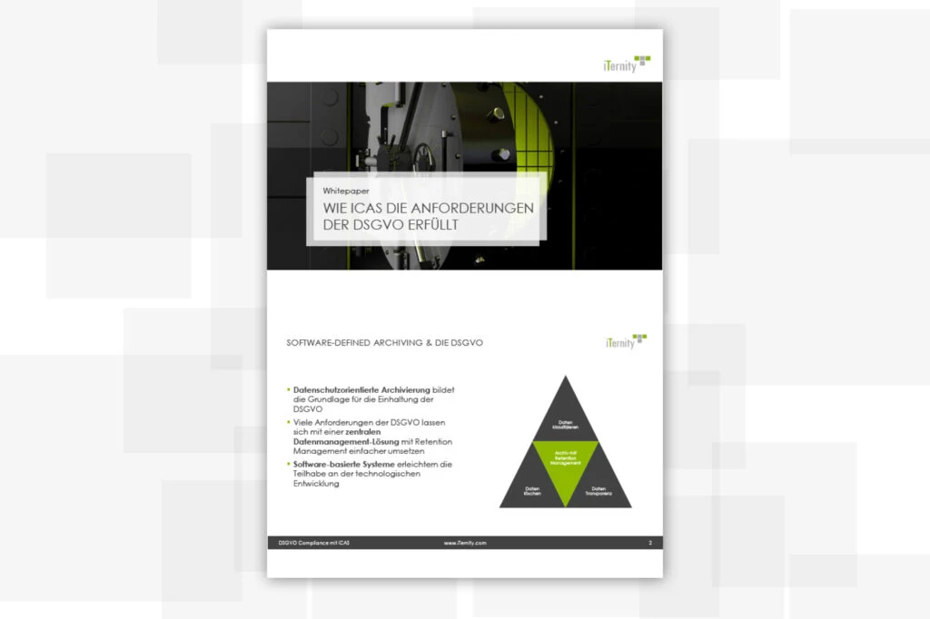 Whitepaper zur DSGVO-konformen Archivierung und den Datenschutzfunktionen von iCAS.