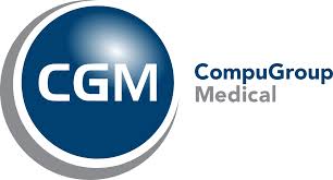 Logo of CompuGroup Medical with blue CGM circle