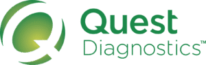 Logo of Quest Diagnostics with green Q-signet