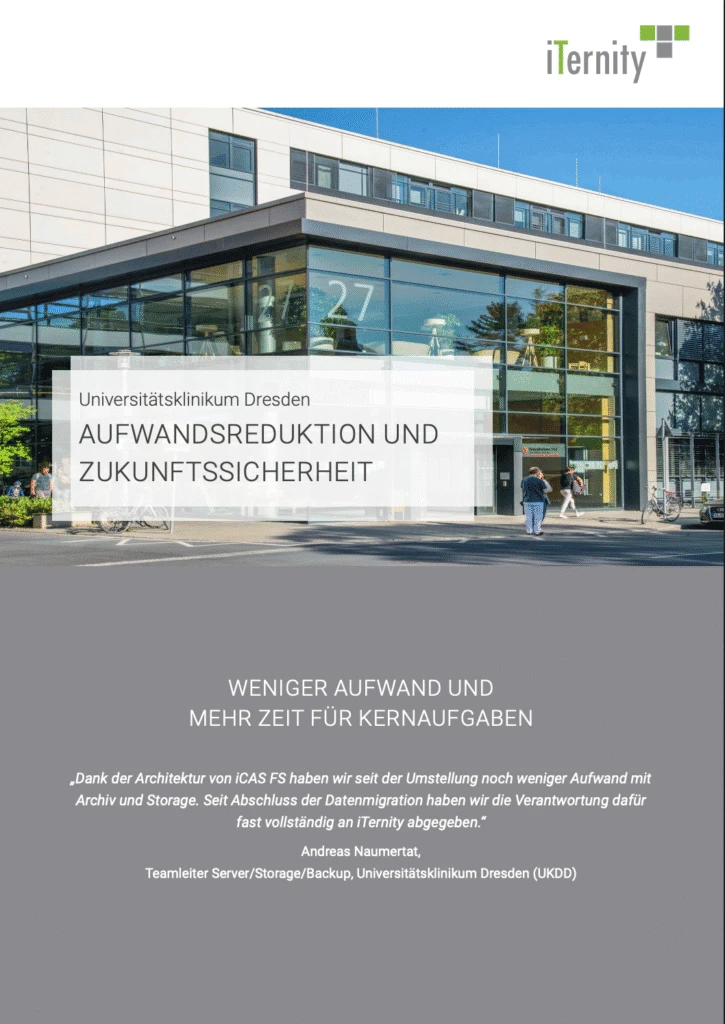 Case Study Universitätsklinikum Dresden zu Managed Storage, Ransomware-Schutz und zukunftssicherer Datenspeicherung mit iCAS FS