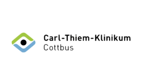Logo of the Carl-Thiem-Klinikum Cottbus with green-blue icon