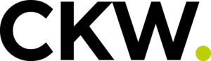 CKW logo with black wordmark and green dot