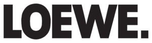 Loewe logo as black lettering with a dot