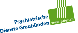 Logo of the Psychiatric Services Grisons with the address www.pdgr.ch