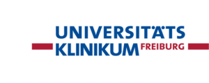 Logo of the University Medical Center Freiburg in blue and red