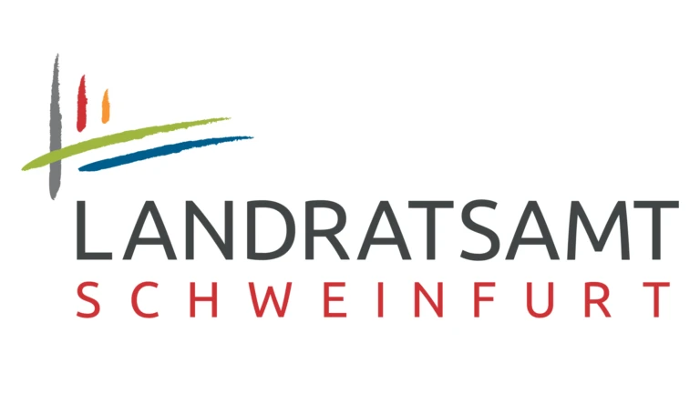 Logo of the Schweinfurt District Office with colored brushstrokes